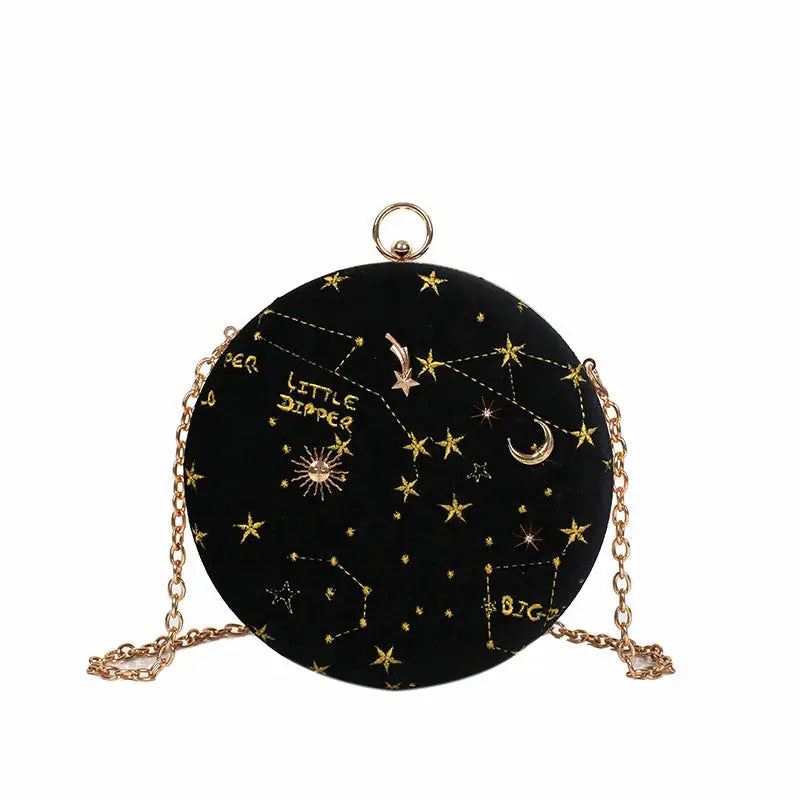 Galaxy Moon Suede Messenger Shoulder Bag