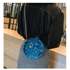 Galaxy Moon Suede Zipper Bag