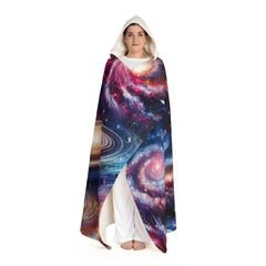 Galaxy Sherpa Fleece Hooded Blanket One size / Cream