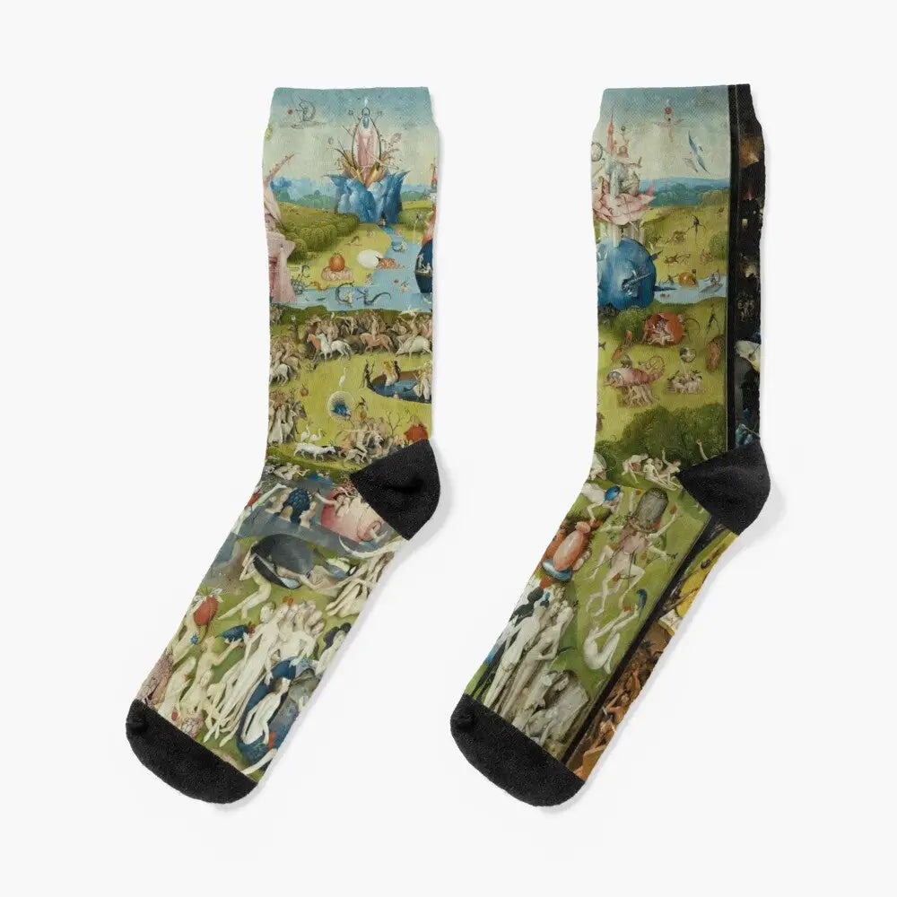 Garden Of Earthly Delights Art Hoe Socks