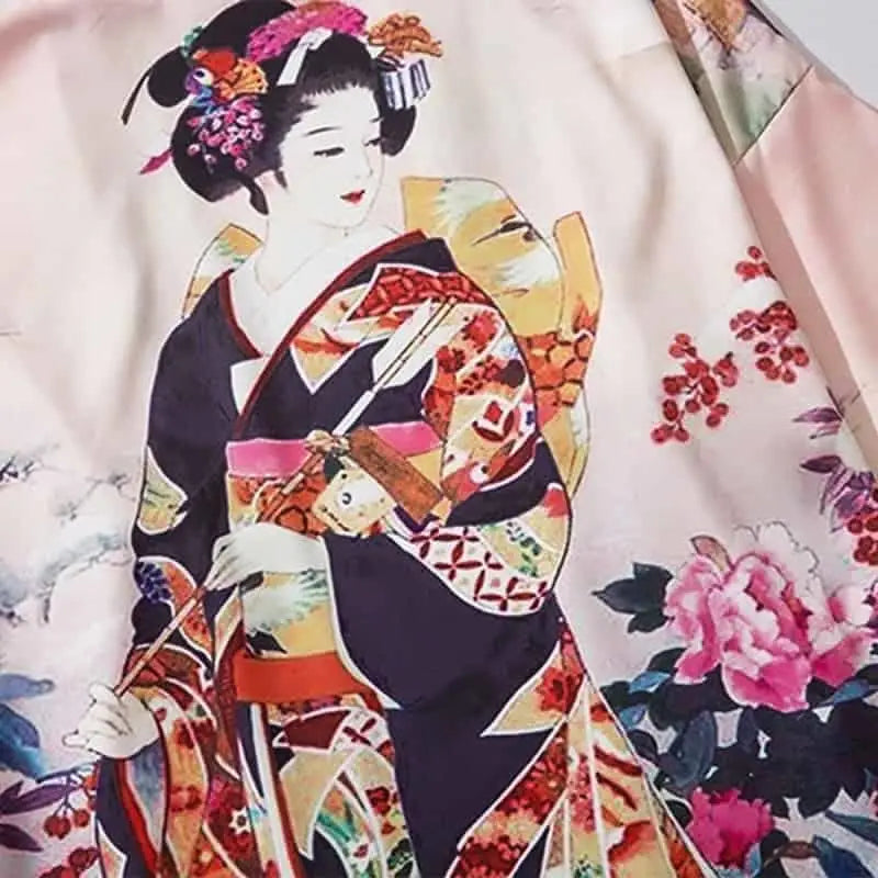 Geisha Japanese Style 3/4 Sleeve Kimono