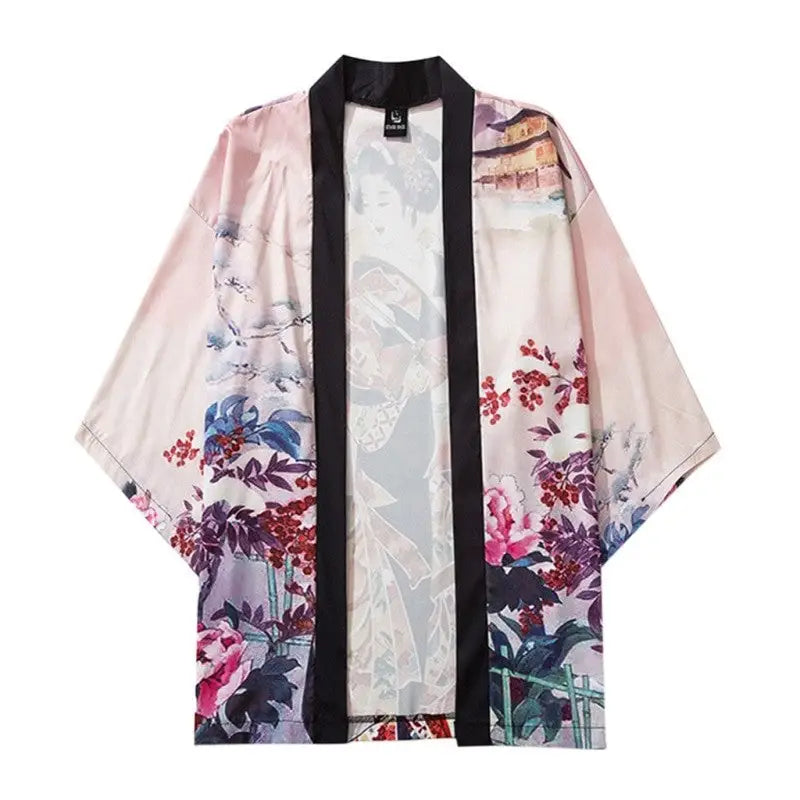 Geisha Japanese Style 3/4 Sleeve Kimono