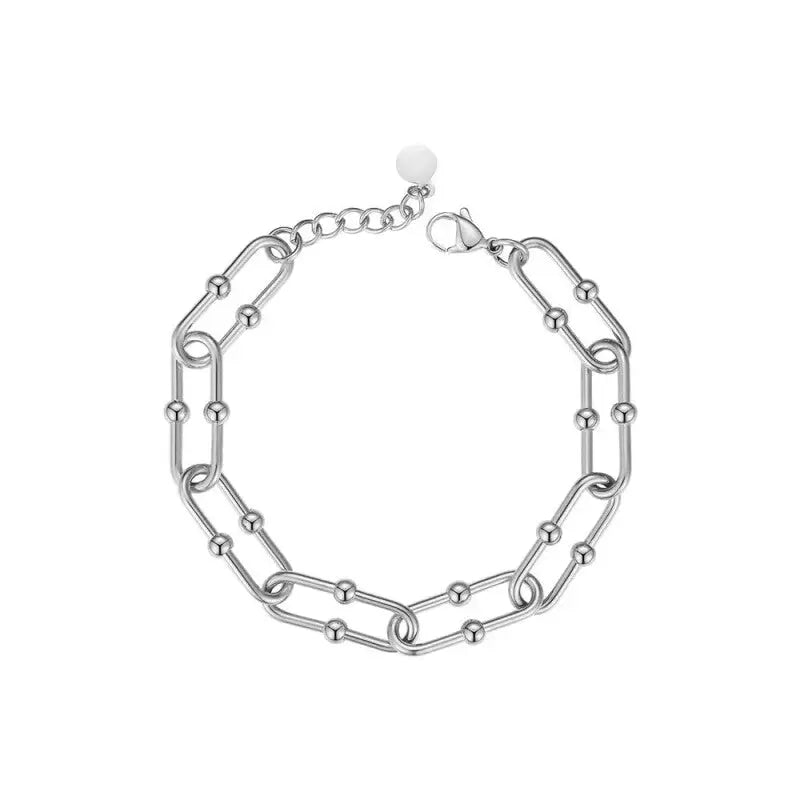 Geometric Bead Stainless Steel Bracelet