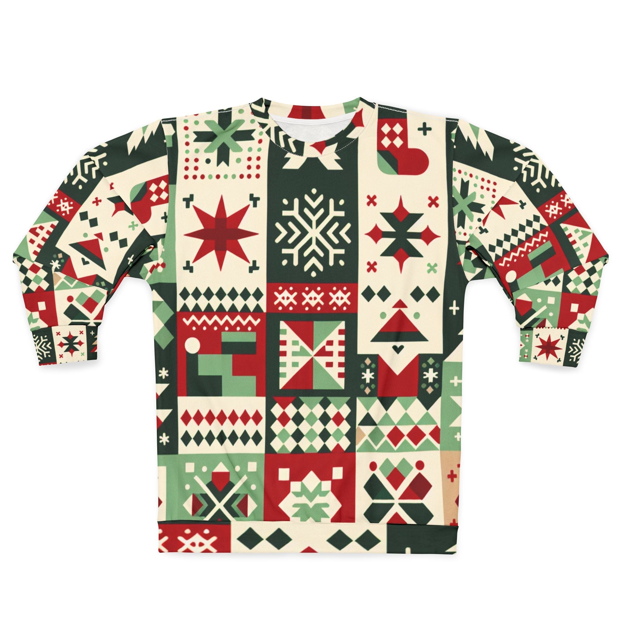 Geometric Christmas Sweatshirt Festive Wonderland