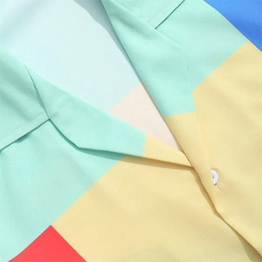 Geometric Color Block Shirt