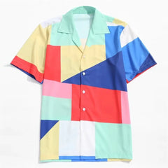 Geometric Color Block Shirt