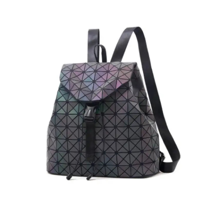 Geometric Luminous Fashion Backpack for Women Black