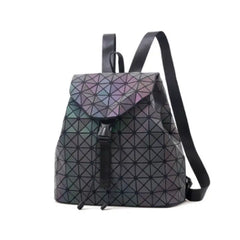 Geometric Luminous Fashion Backpack for Women Black