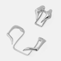 Geometric Metal Faux Piercing Lip - Ring