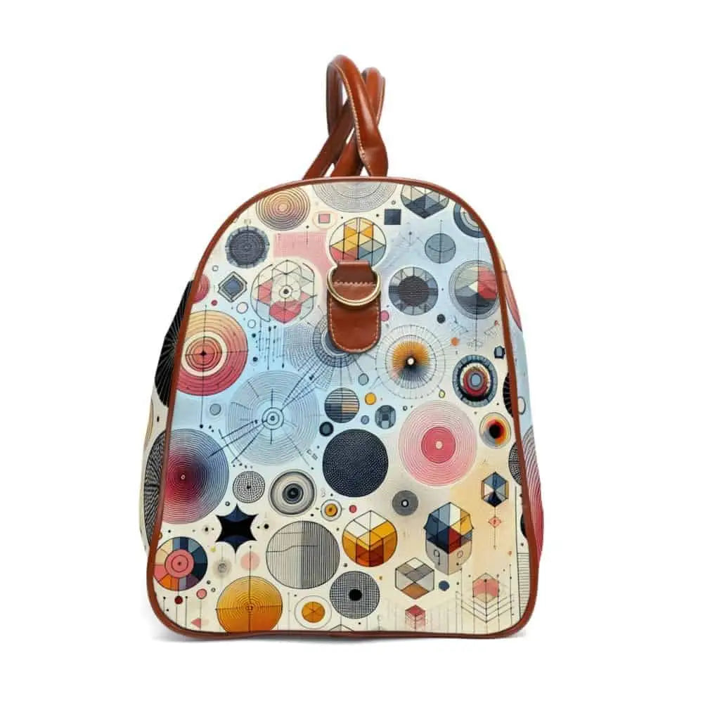 Geometric Pattern Area Travel Bag 20’’ x 12’’ / Brown