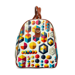 Geometric Patterned Travel Bag with Mixed Shape Design 20’’