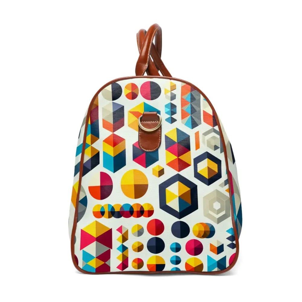 Geometric Patterned Travel Bag with Mixed Shape Design 20’’