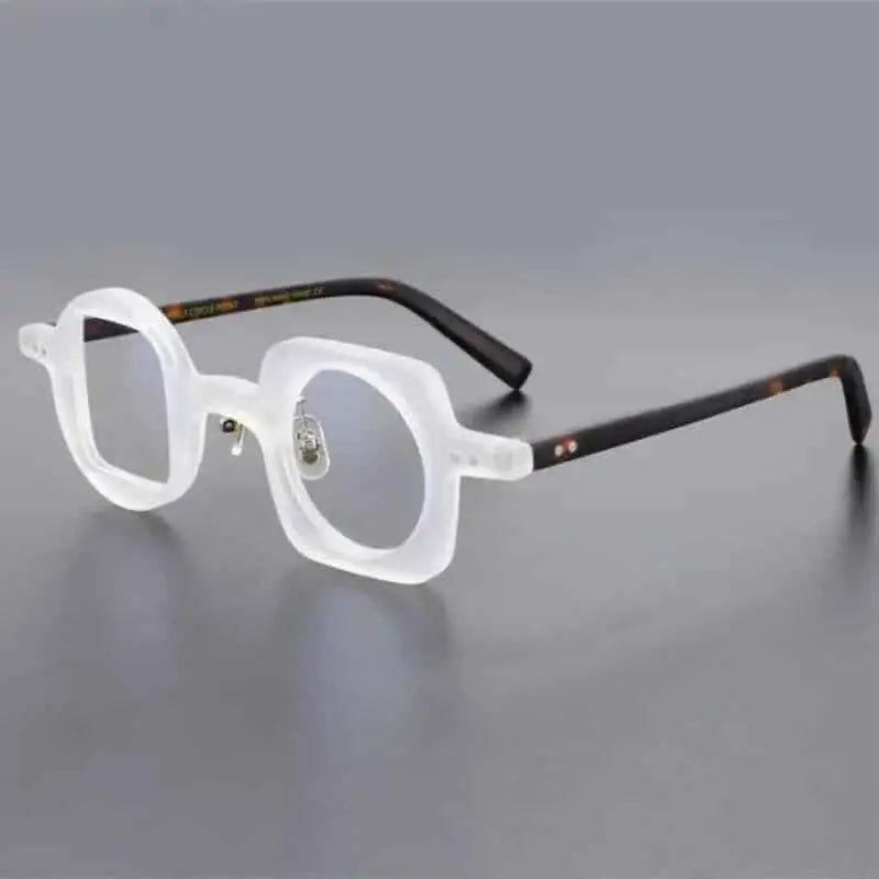 Geometric Round Square Acetate Glasses