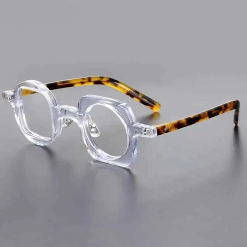 Geometric Round Square Acetate Glasses
