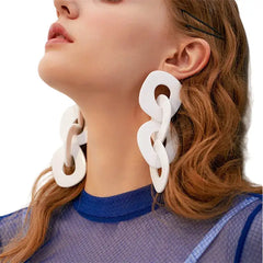 Geometric Solid Color Dangle Earrings for Women