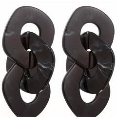 Geometric Solid Color Dangle Earrings for Women Black