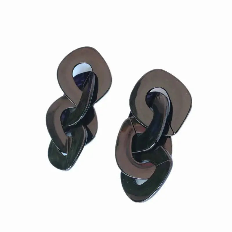 Geometric Solid Color Dangle Earrings for Women Gray