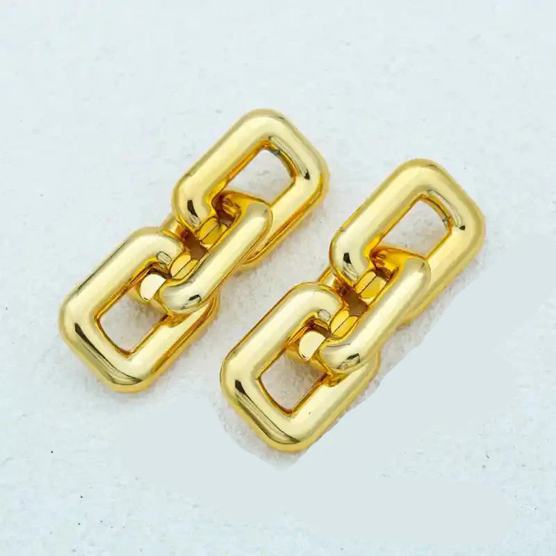 Geometric Square Twisted Chain Bracelet Gold Links