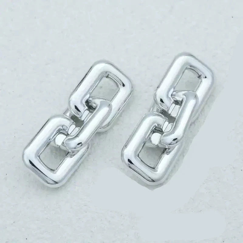 Geometric Square Twisted Chain Bracelet Silver Links