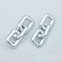 Geometric Square Twisted Chain Bracelet Silver Links