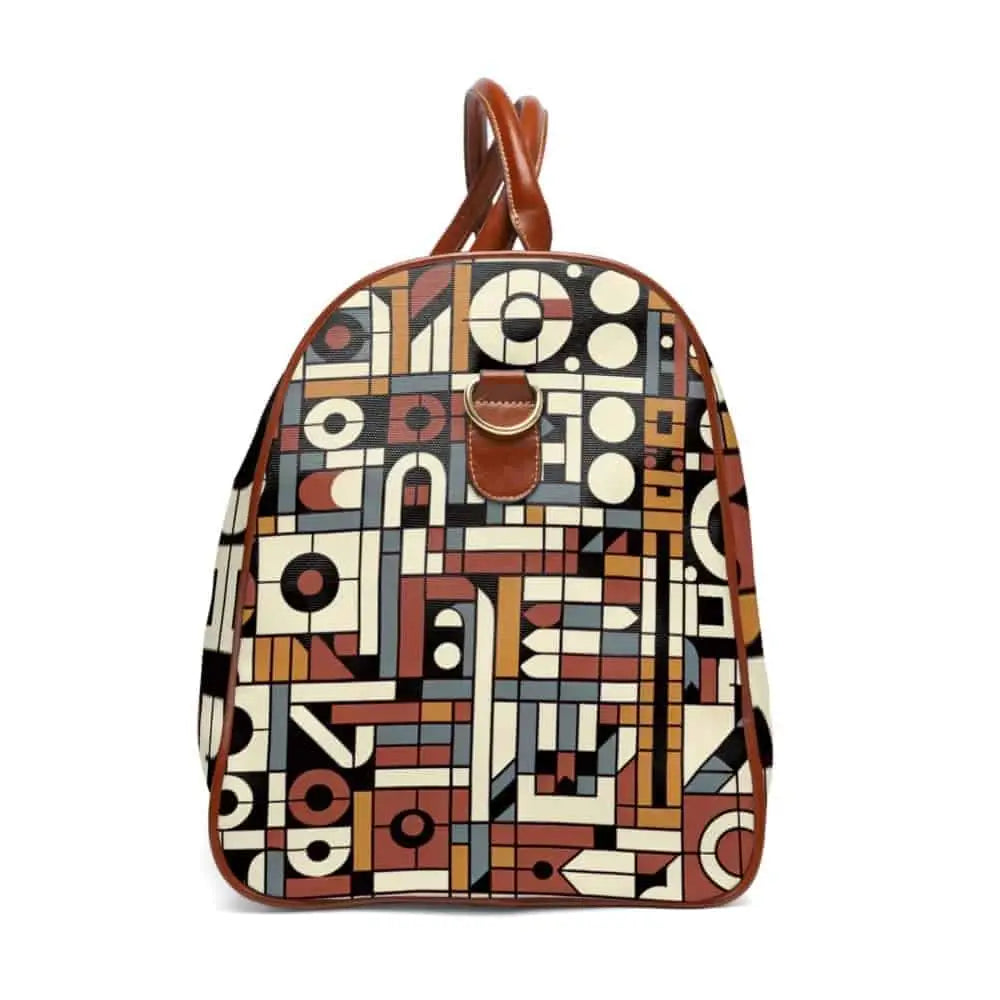 Geometric Themed Travel Bags with Modern Pattern Design