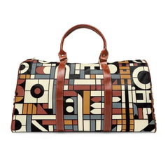 Geometric Themed Travel Bags with Modern Pattern Design