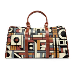 Geometric Themed Travel Bags with Modern Pattern Design