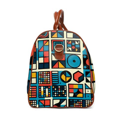 Geometric Travel Bag Featuring Squares Adorned Patterns