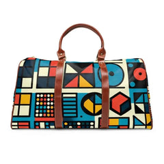 Geometric Travel Bag Featuring Squares Adorned Patterns