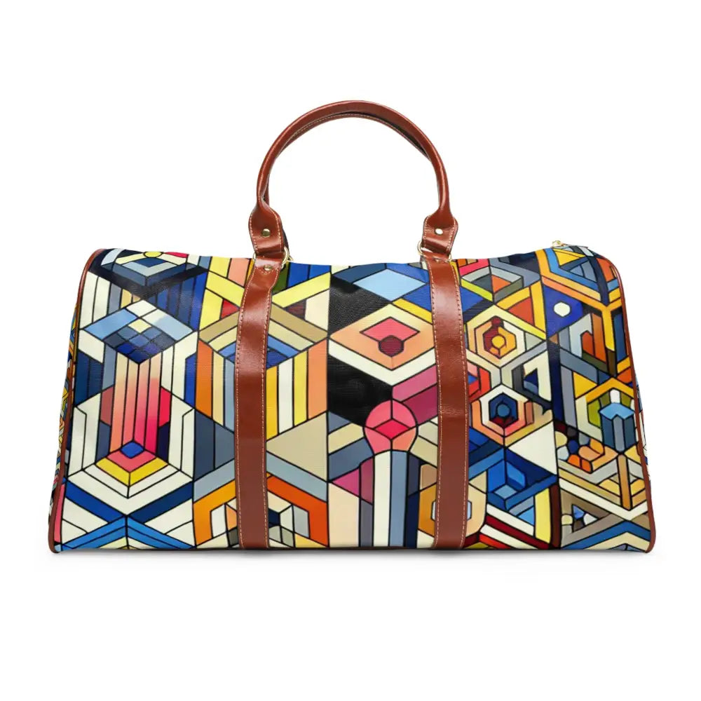 Geometric Travel Bag with Abstract Mosaic Pattern 20’’ x