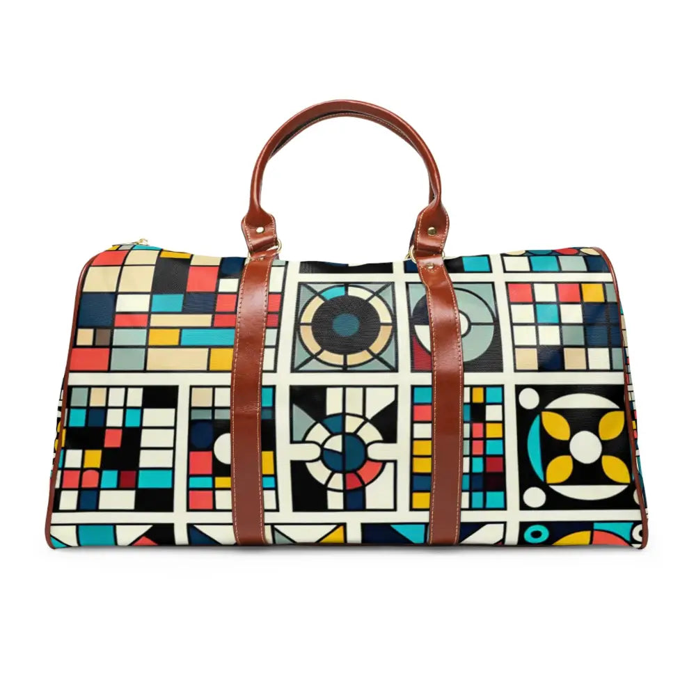 Geometric Travel Bag with Vibrant Area Design 20’’ x 12’’