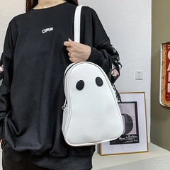 Ghost PU Shoulder Crossbody Straps Bag White / 23x8x31cm