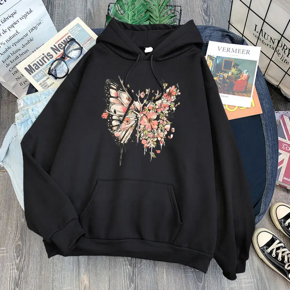 Giant Floral Butterfly Hoodie