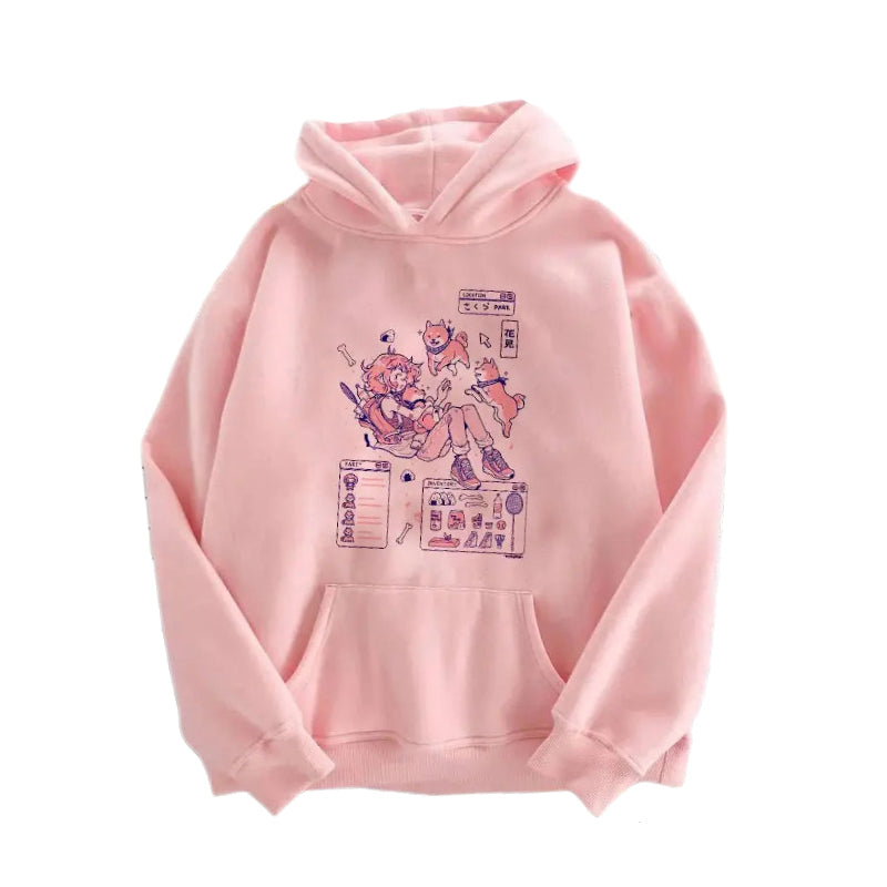 Girl Dog Kawaii Hoodie