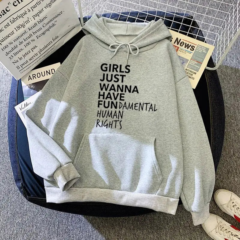 Girls Just Wanna Have Hoodie - Beige / M