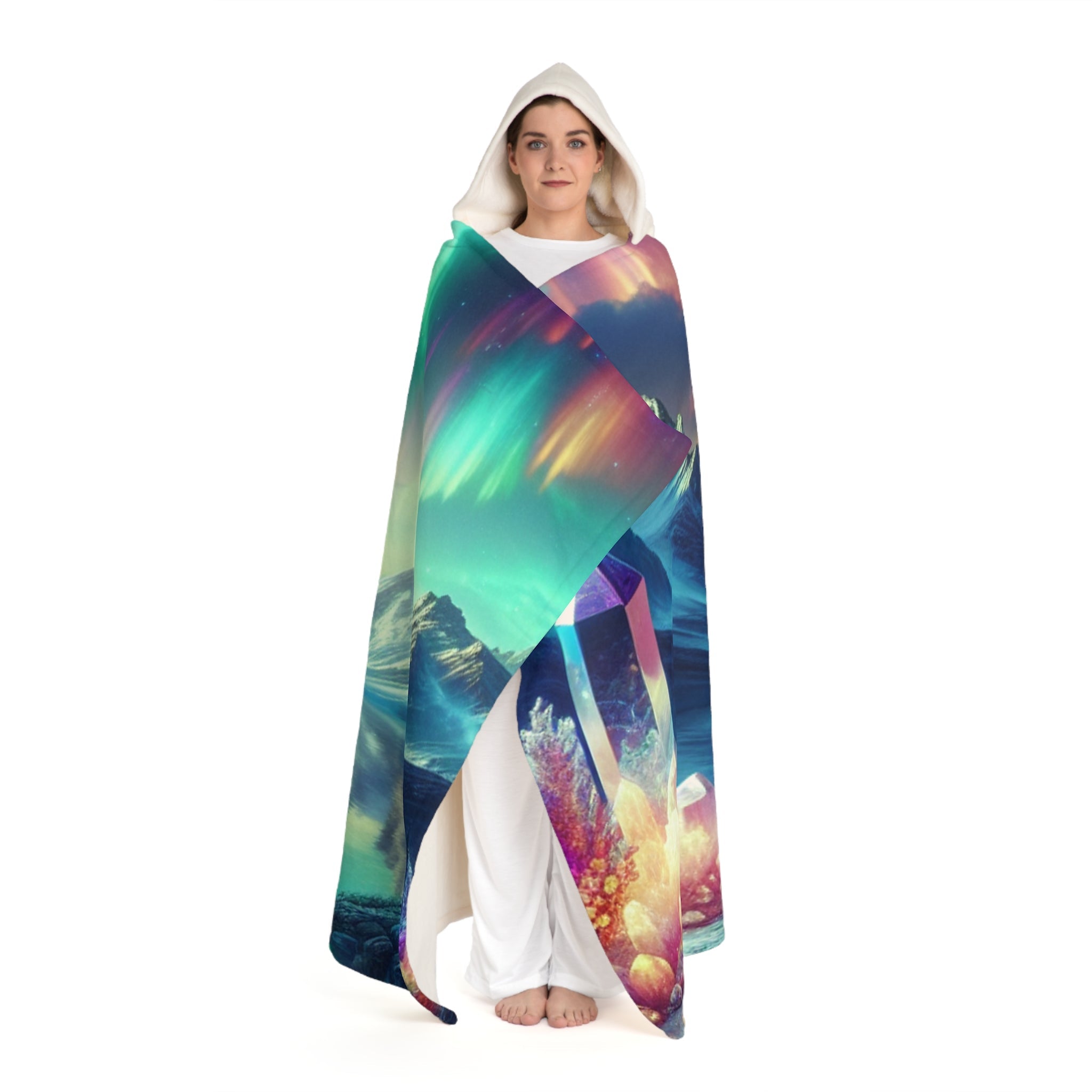 ’Glimmering Spectrum - Magical Hooded Sherpa Blanket