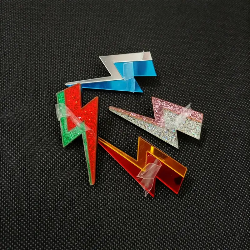 Glitter Lightning Acrylic Stud Earrings