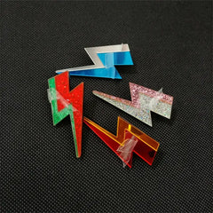 Glitter Lightning Acrylic Stud Earrings