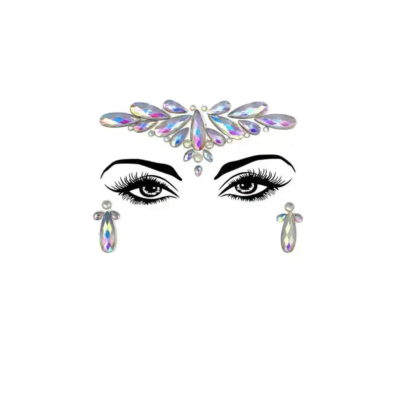 Glow in the Dark Rhinestone For Face Sticker