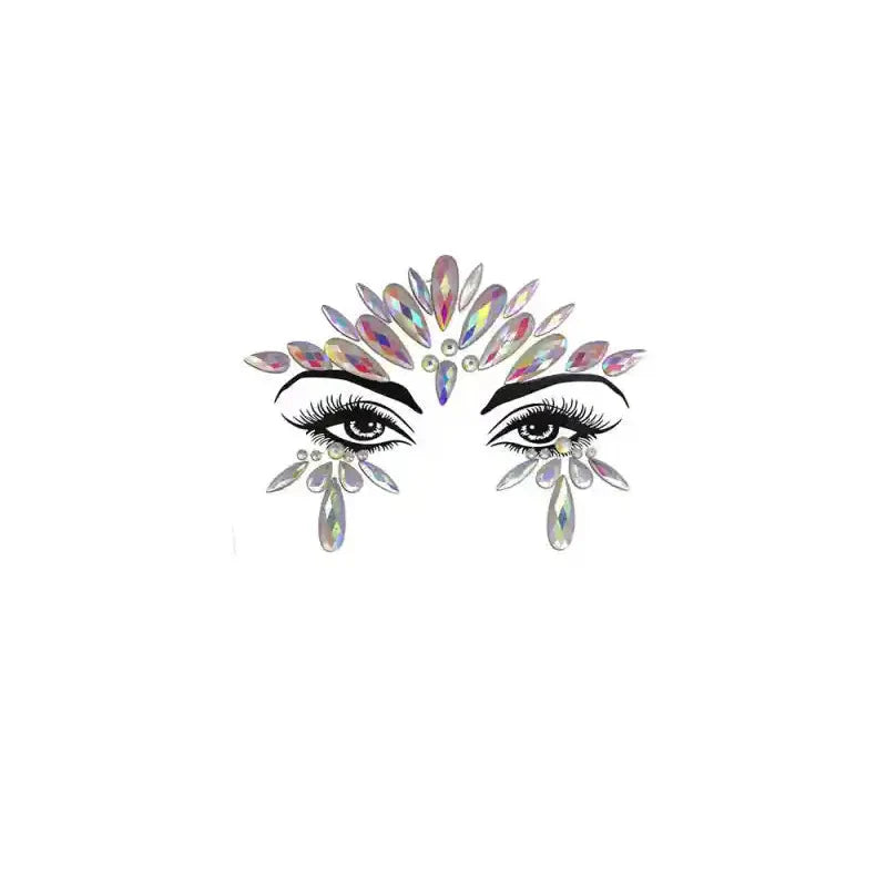 Glow in the Dark Rhinestone For Face Sticker