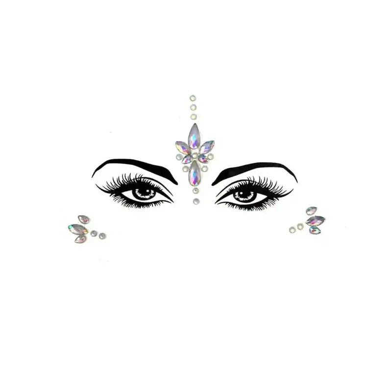 Glow in the Dark Rhinestone For Face Sticker