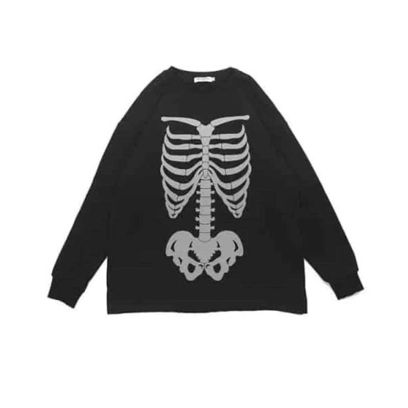 Glow Skeleton Bone Print Sweatshirt