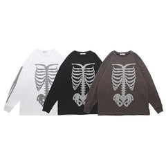 Glow Skeleton Bone Print Sweatshirt for Night Wear