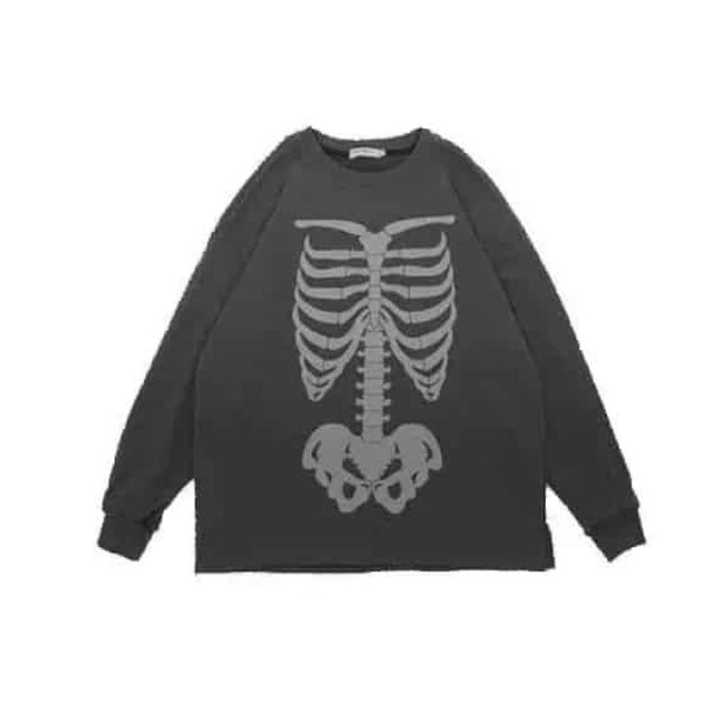 Glow Skeleton Bone Print Sweatshirt