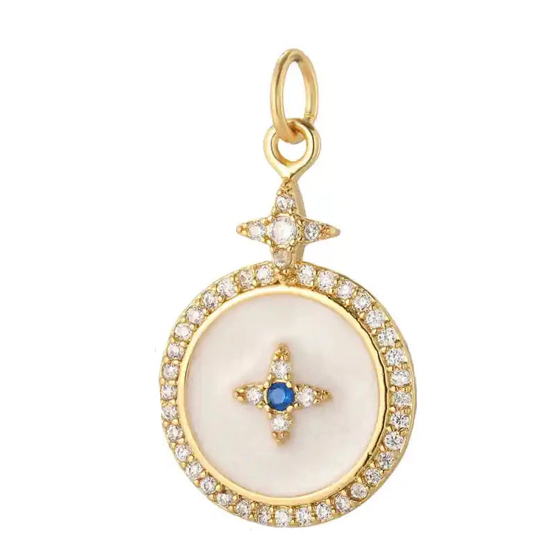 Gold Charms for Necklaces Earrings and Bracelets Star White