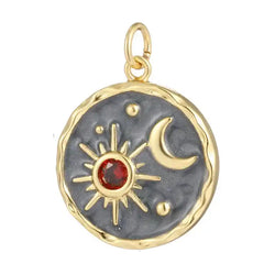 Gold Charms for Necklaces Earrings and Bracelets Sun Moon