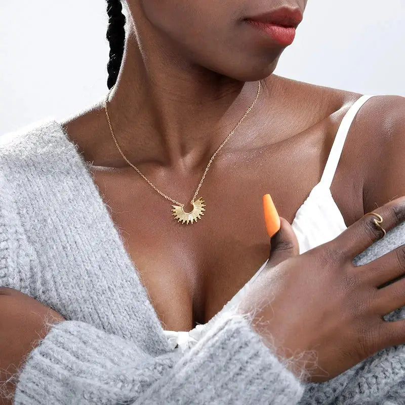 Gold Choker Necklace Earrings Set