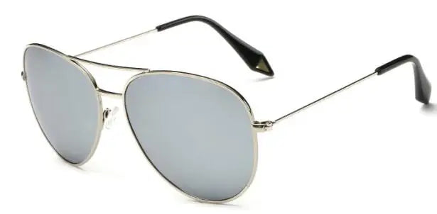 Gold frame aviator sunglasses with mirrored lens detail and classic pilot design close-up