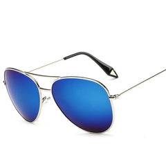 Gold frame aviator sunglasses with mirrored lens showing classic pilot design detail and reflective coating