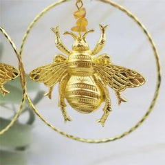 Gold Wasp Hoop Earrings